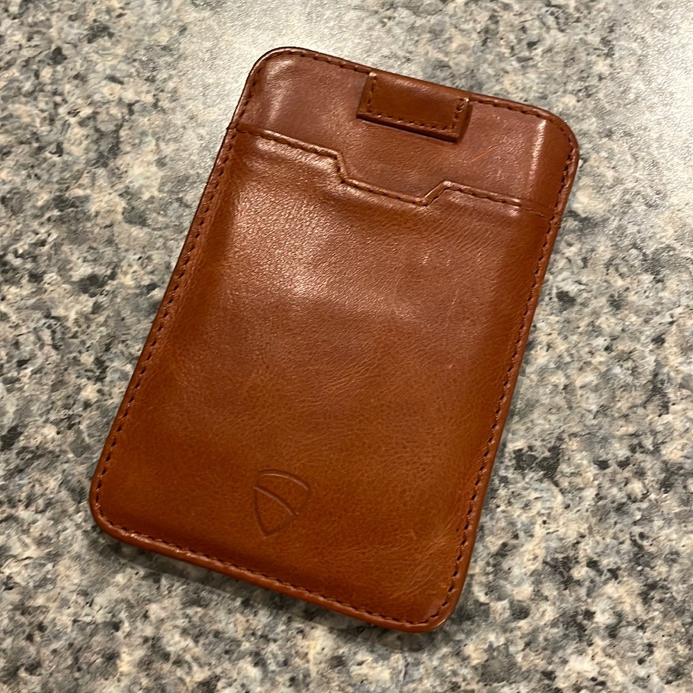 Slim Minimalist Leather Mens Wallet with RFID Blocking, Front Pocket Card Holder